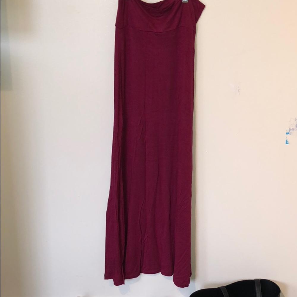 Maroon maxi skirt